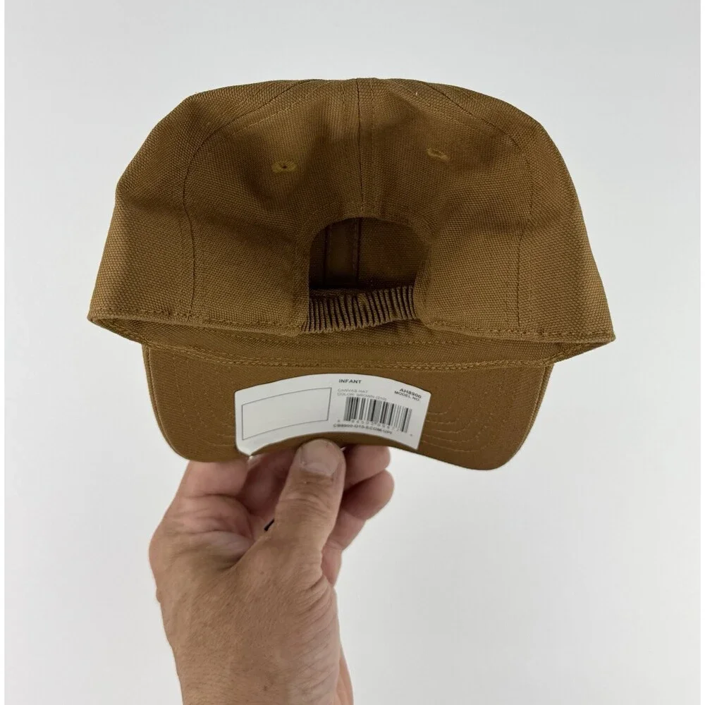NEW Carhartt Infant Brown Canvas Cotton Logo Stretch Baseball Cap Hat AH8900